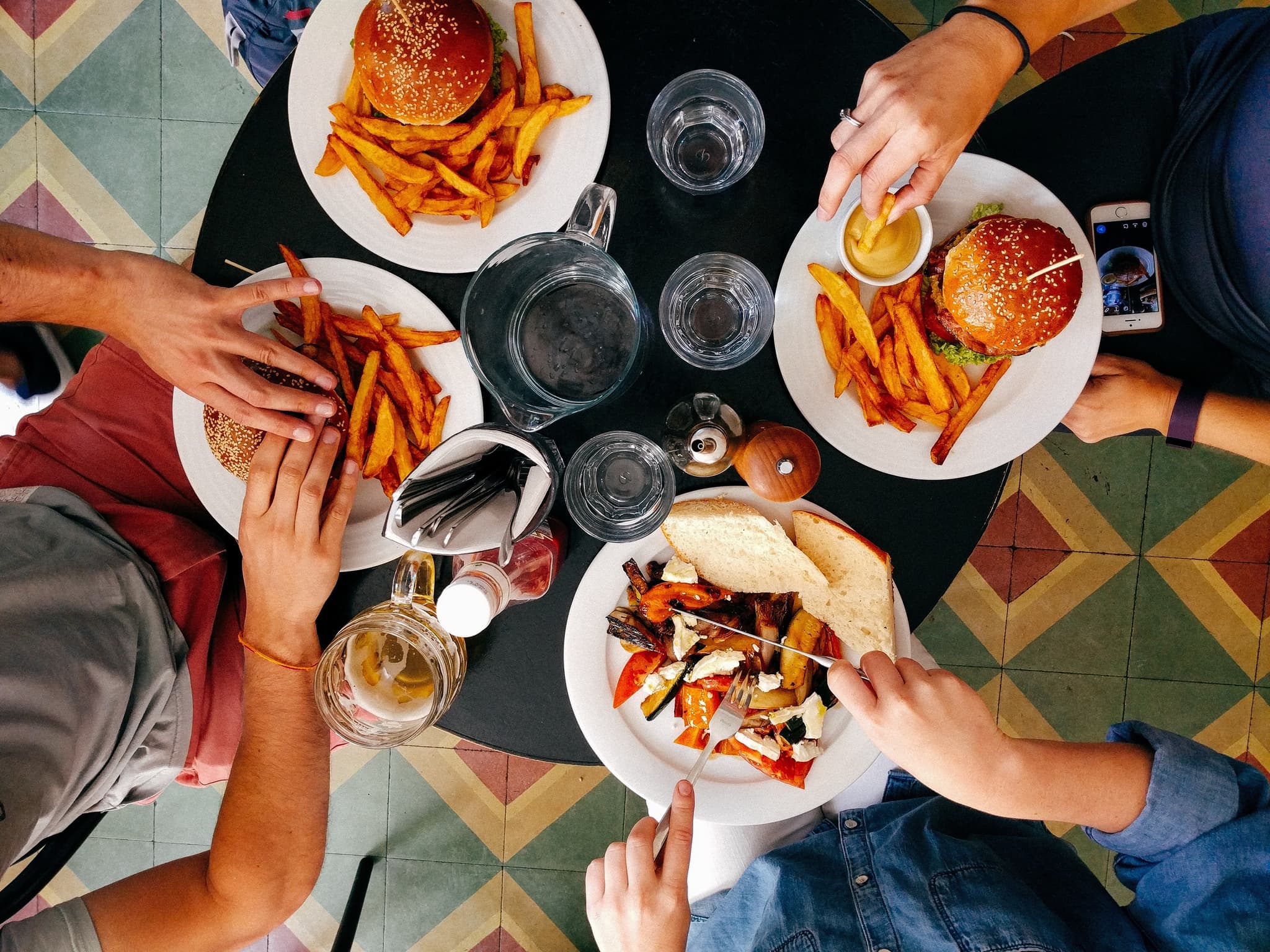 Friends enjoying dinner together